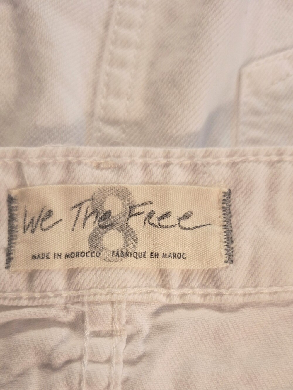 Free People Out Of The Ordinary Cotton White Denim Distressed Mini Skirt Sz 8 *O - Picture 5 of 6